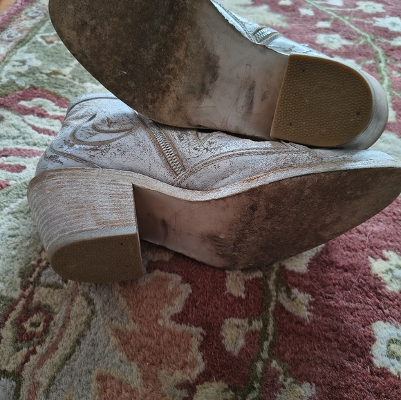 Alexander McQueen McQ Grey Distressed Cowboy Ankle Boots 40 - Picture 6 of 9